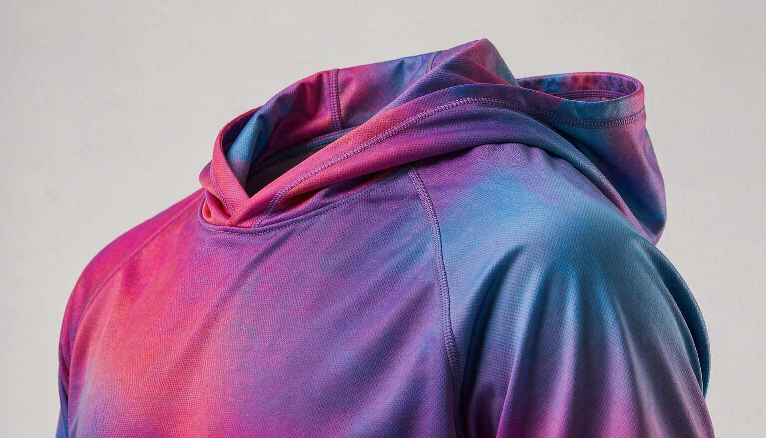 Printed hooded sweatshirt with a full-colour gradient design